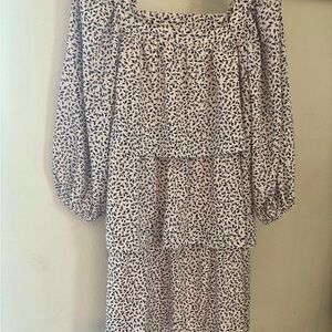 Who What Wear Black and Cream Floral Dress